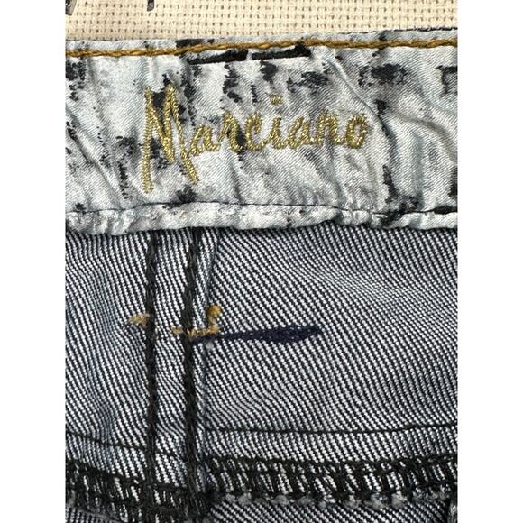 Marciano Women’s Dark Wash Denim Jeans Sz 27 Gold & Leather Trim Low Rise USA - Picture 2 of 16